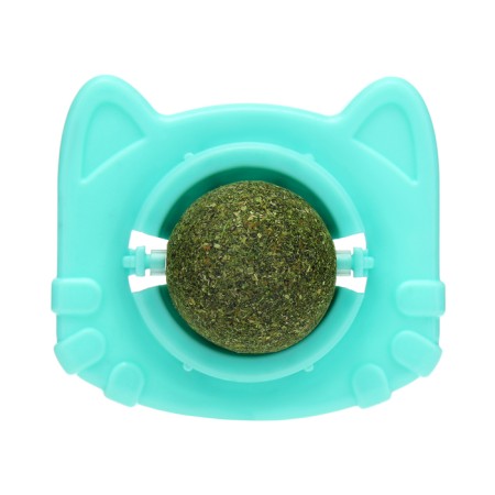 A toy for cats with cat mint "cat", 6.8 cm, turquoise-3