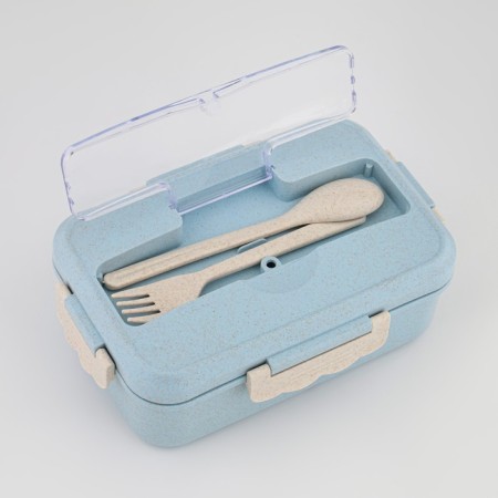 Lunch box, 800 ml, with instruments, 12 x 7.6 x 20 cm, blue-3