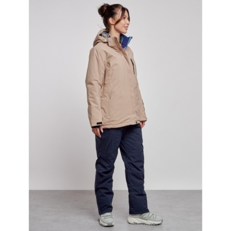 Ski costume female winter, size 60, beige color-2