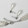 Set 2 objects: earrings, necklace "ladies" 2 threads, drop, white color in silver, 45 cm