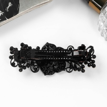 Halfish hair clip "Lyla" rose, 8 cm-1