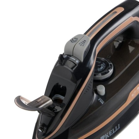 Iron Kelli KL-1645, 2600 W, ceramic sole, wireless, 320 ml, black-1
