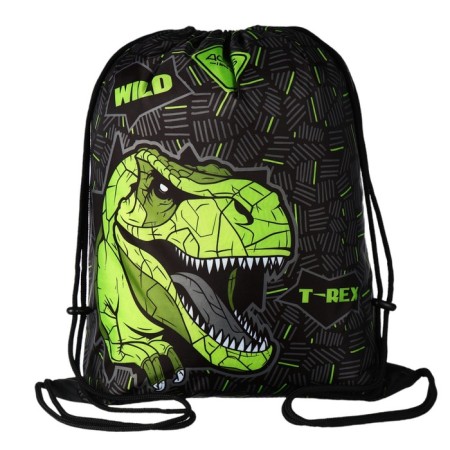 School backpack 40x33x15cm, ergonomic back, Across 410, gray/green-10