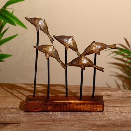 Souvenir "Dolphins" on the stand, Albezia 25x5x29 cm