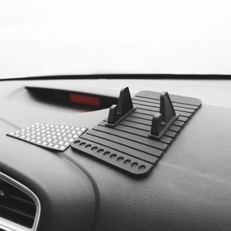 Anti -slip mat with a stand under the phone and phone number, black-1