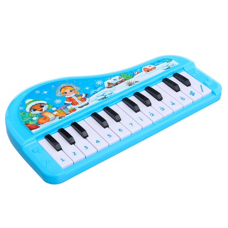 Musical piano "Happy New Year", sound, blue color-1