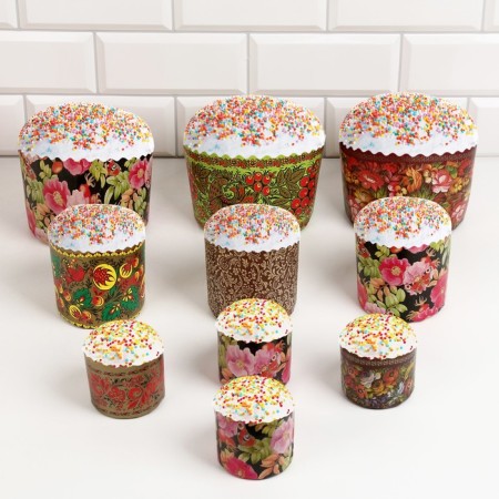 A set of paper forms for the cake "Patterns" of 9 types of 1 piece