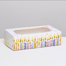 Folding box with a window for marshmallows 