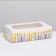 Folding box with a window for marshmallows "Festive candles", 25 x 15 x 7 cm