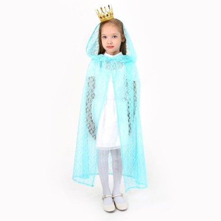Carnival set of princesses: Hypu mint cloak, crown, length 85 cm
