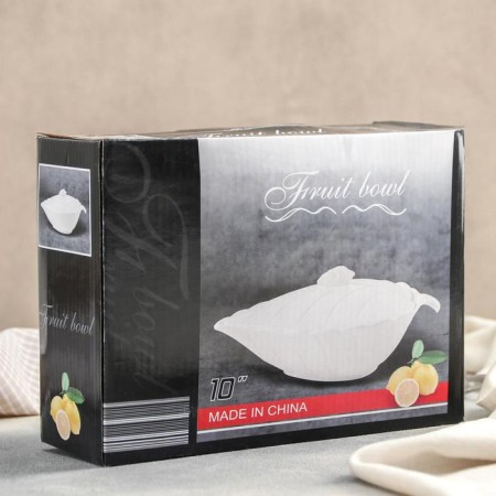 Ceramic crammal “leaf”, 26 × 17 × 12 cm, white color-3