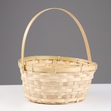 Wicker basket, 26x12/30 cm, yellow, bamboo