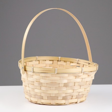 Wicker basket, 26x12/30 cm, yellow, bamboo