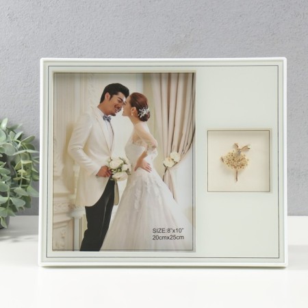 Photo frame "Wedding" plastic, 20x25 cm, col. white