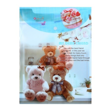 Folder-convert button, A4, 180 microns, "bears", vertical, mix-11