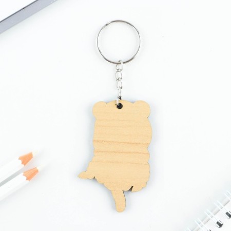 Key keychain wooden anime "red -haired girl" 4 x 6 cm-3