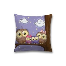 Pillowess decorative “Family of Owls on a tree”, on a zipper, size 45x45 cm
