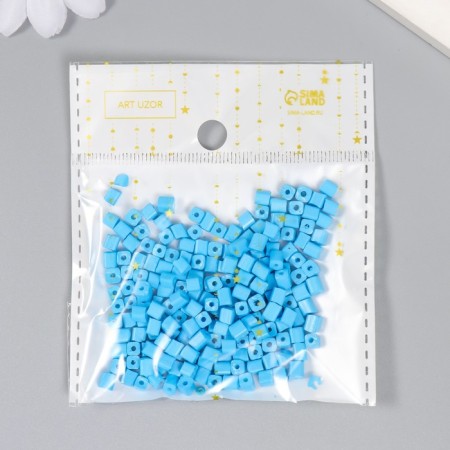 Cube glass 4x4 mm "brightness. Azure" set 20 grams-2