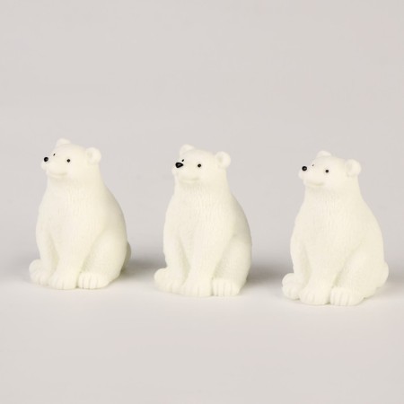 Miniature Puppet "White Bear", set of 3 pcs., Size 1 pc. - 2 × 2 × 3 cm-2