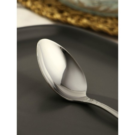Dessert spoon "Troika", h = 18 cm, thickness 2 mm, silver color-2