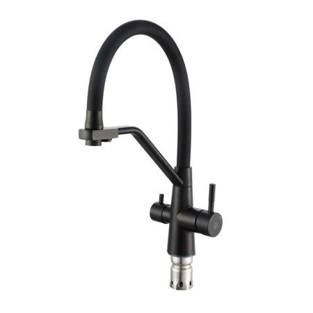 Kitchen mixer "RMS" SUS127TBL-016F-015, output for drinking water, flexible spout, black 102856