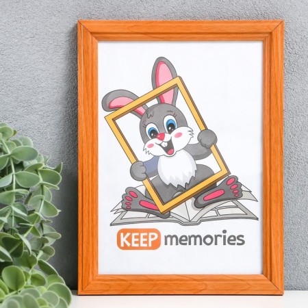 Photo frame wood 15x21 cm pine, No. 1 amber 17 mm (plastic screen)-1