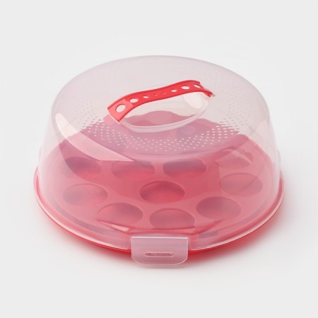 Tortovitsa with a lid of a share, a removable stand for cakes, 13 cells, d = 28 cm, color mix