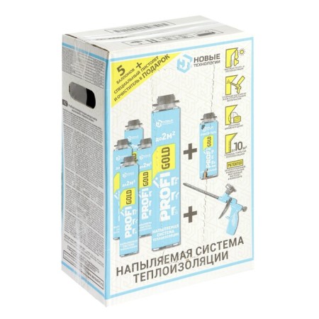 Набор PROFIGOLD, 5 баллонов утеплителя, 1 баллон очистителя, 1 пистолет-8