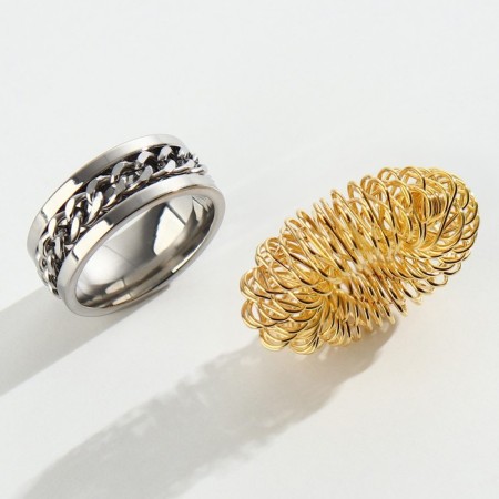 Ring "Time", 2 pcs, 6 x 6 cm-1