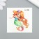 Tattoo on the body color "Little Mermaid" mix 6x6 cm