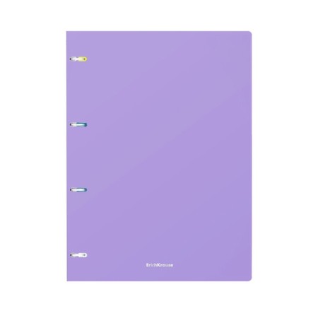 Notebook on A4 rings, 80 sheets in the Erichkrause "Pastel" cage, plastic cover, offset unit, whiteness 100%, mix-4