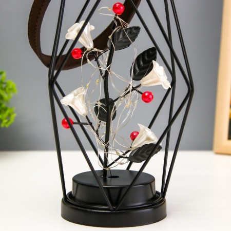 Nightlight "Flowers" LED from AAA batteries Black 16x16x25 cm Risalux-6