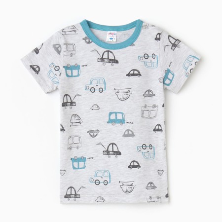 T -shirt for nursery, gray/cars, height 80