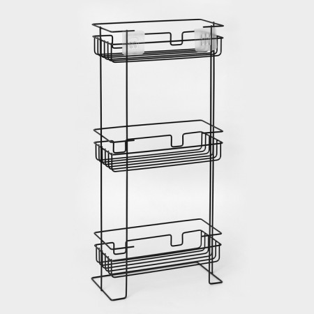 Rectangular shelf 3-long, 12.5 × 66 × 29.5 cm, black color-4