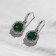 Earrings with rhinestones Xuping Circle, white-green color in silver