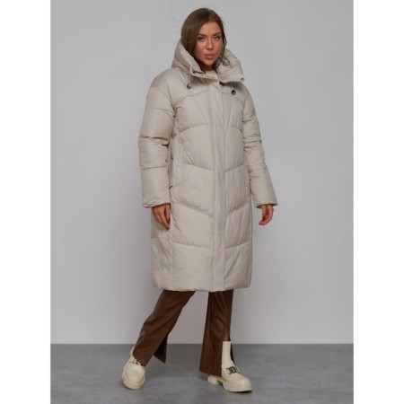 Coat insulated winter feminine, size 48, color light gray-2