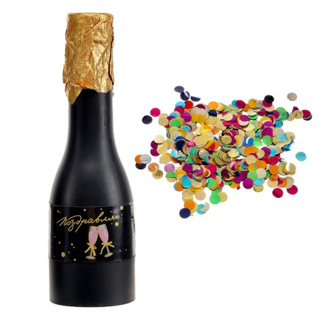 Spring -shaped flap in the shape of a bottle "Congratulations" foil gold 16cm-1