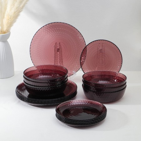 Table Glass Set "idyll", 18 objects, lilac color