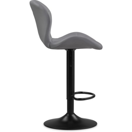 Baric stool Trio metal/eco -leather, black/gray 48x52x86 cm-2