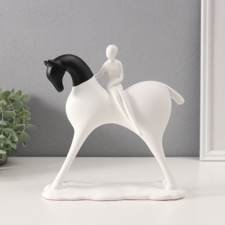 Souvenir Polystone "Abstraction. Man on a horse" White 7x22x21 cm-1