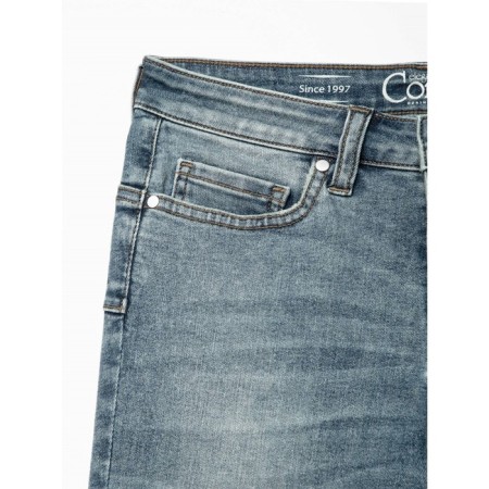 Women's jeans modeling with high planting Contte Elegant, XS size, MID Blue color-4