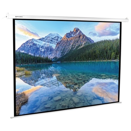 Production screen 180 x 240 cm, Brauberg Moto, matte, wall, electric drive