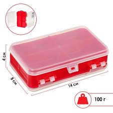 Helios equipment box double -sided, 14 x 8 x 4 cm, red