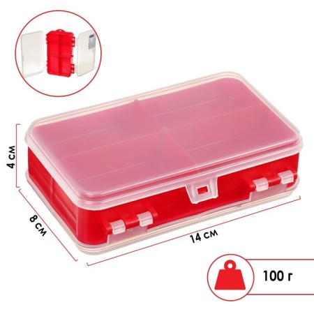 Helios equipment box double -sided, 14 x 8 x 4 cm, red