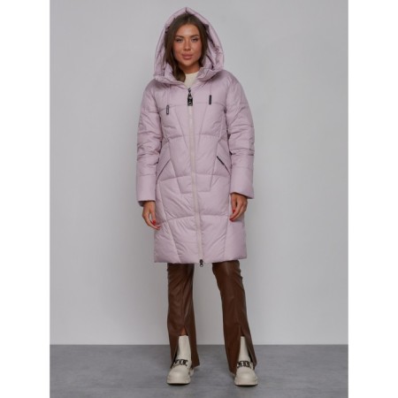 Coat insulated winter female, size 46, purple color-3