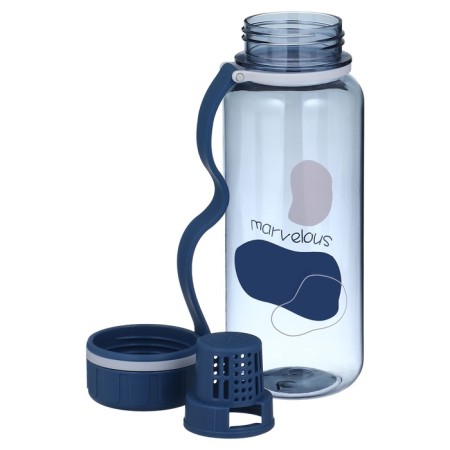 Water bottle, 600 ml, 20 x 7 cm, with sieve, white-1