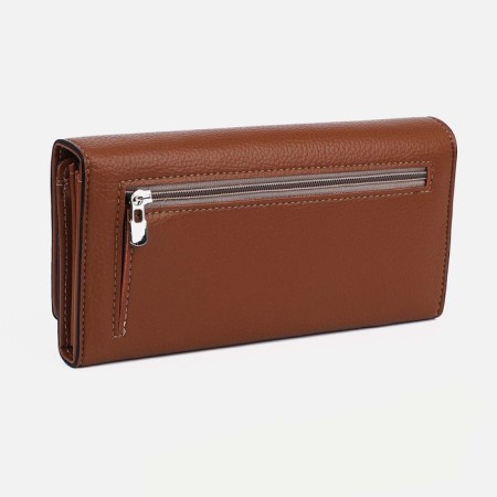 Women's wallet on magnets, brown color-1