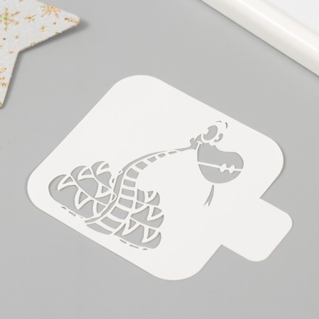 Plastic stencil "Cute Boats", size 9x9 cm-1