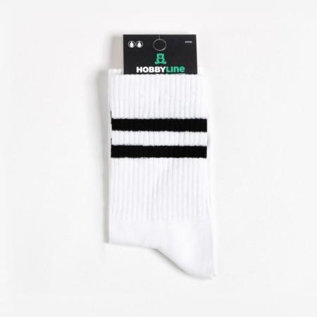 Socks "stripes", white color, size 36-40-4