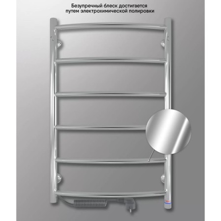 Electric towel Indigo Arc Lux, 800x500 mm, hidden installation, chrome-1
